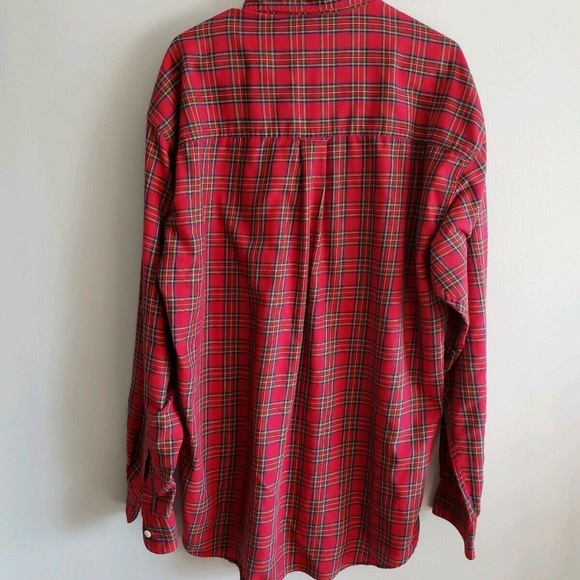 Chaps Ralph Lauren Mens Size LT Red Plaid Shirt - Picture 3 of 5